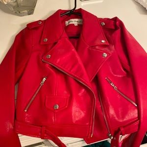 Red leather jacket